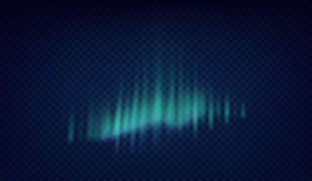 Northern lights. Realistic aurora borealis amazing polar lights on night black skyのイラスト素材