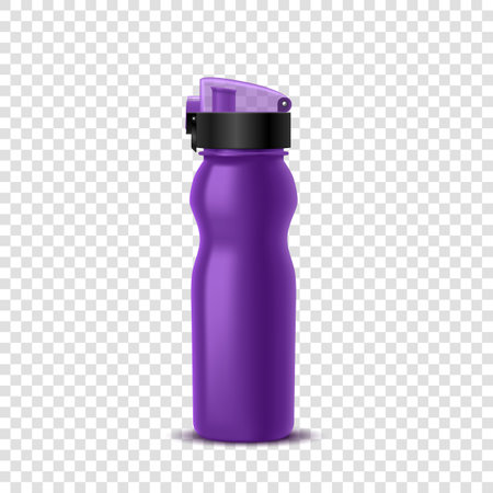 Realistic sport water bottle. Fitness, jogging and cycling accessories for drinkingのイラスト素材