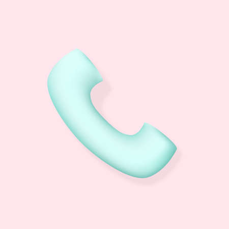 Phone receiver icon on pink background. Element for support, communication, smartphone callのイラスト素材