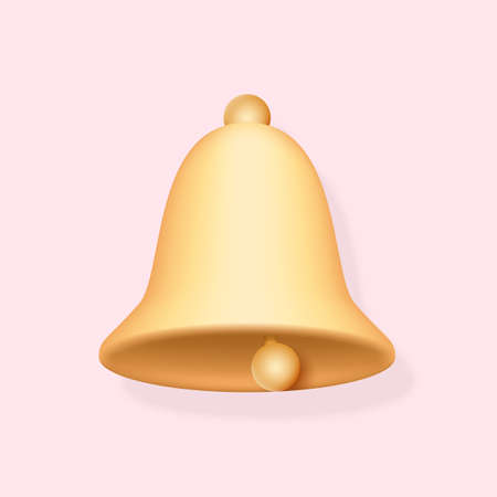 Bell social media application notification icon. Mobile network alert app or reminder element