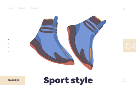 Sport style garment advertisement landing page design template for internet shop store websiteのイラスト素材