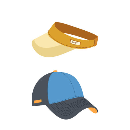 Trendy fashion textile blazer, visor headband sportive headgear isolated icon on white backgroundのイラスト素材