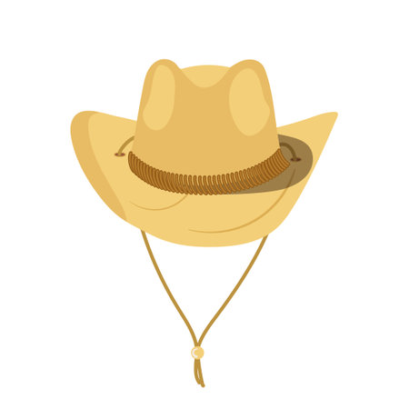 Cowboy hat country style headgear summer fashion attribute isolated icon on white backgroundのイラスト素材