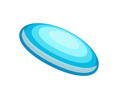 Flying disk toy hovering plastic plate for outdoor games and fun time recreation vector illustrationのイラスト素材