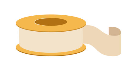 Sterile adhesive plaster in bobbin first aid remedy emergency help with damaged skin integrityのイラスト素材