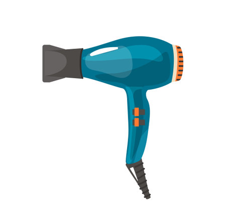 Electric fan, hair dryer device compact appliance with adjustment for home and professional usageのイラスト素材