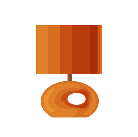 Modern decorative designer lamp with shade and crystal stand for bedside isolated on whiteのイラスト素材