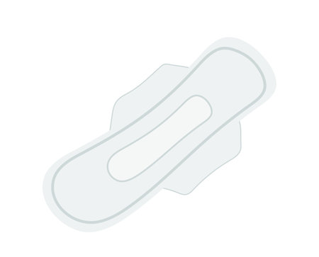 Menstrual hygienic accessory sanitary pad cartoon vector illustration isolated on white backgroundのイラスト素材