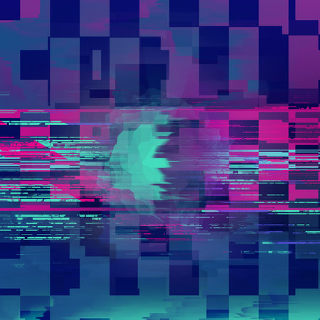 Digital Glitch Art Abstract Background Graphic Element Distorted Texture Geometric Extrude...