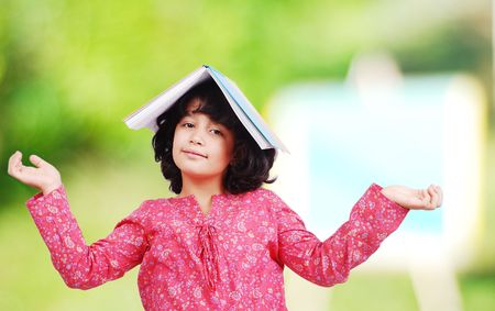 A beautiful school girl with nice backgroundの写真素材