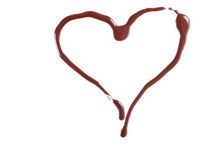 Heart shape, made from chocolateの写真素材