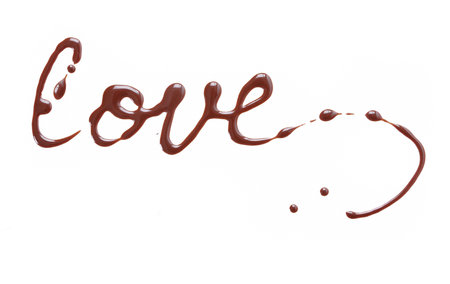 Writing and painting with chocolateの写真素材