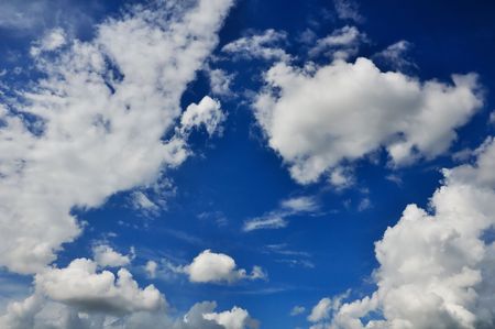Nice blue sky with cloudsの写真素材