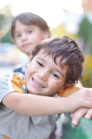 Two cute childrenの写真素材