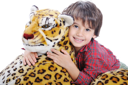 Big wild animal but toy on isolated backgroundの写真素材