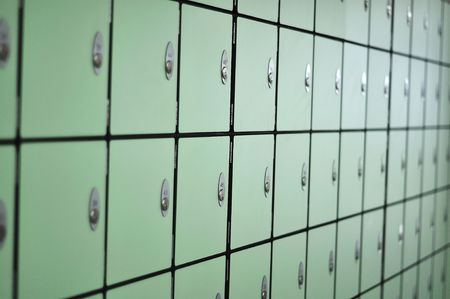 Green lockersの写真素材