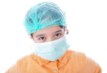 Little child with a mask on his faceの写真素材