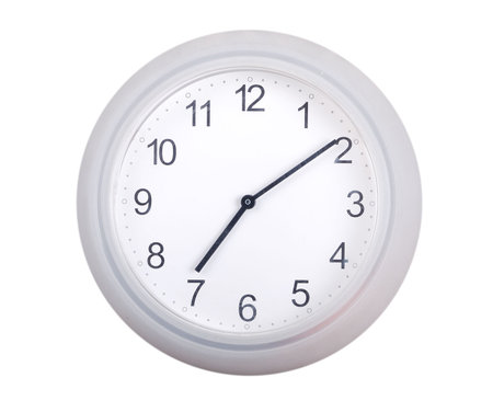  Antique clock face on the white background 