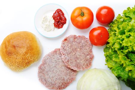 Healthy and unhealthy foodの写真素材