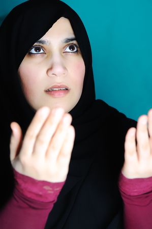 Muslim woman prayingの写真素材