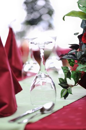 Table in restaurantの写真素材