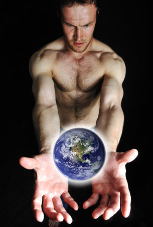 Strong man with a helthy bodyの写真素材