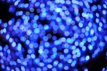 Photo of blurred Christmas lights at night