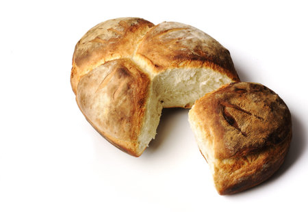 Traditional homemade bread isolate on white