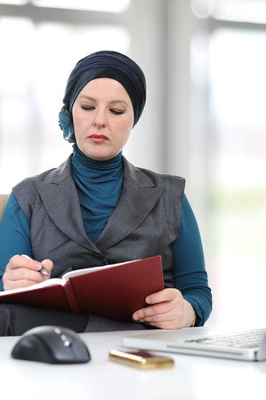 Confident and beautiful european  Muslim womanの写真素材