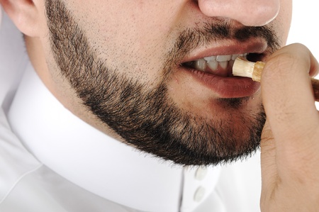 Old islamic traditional natural cleaning tool, siwak or miswak, today teeth brushの写真素材