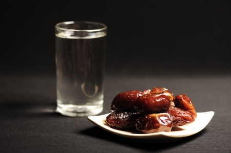 Ramadan is comming: water and datesの写真素材