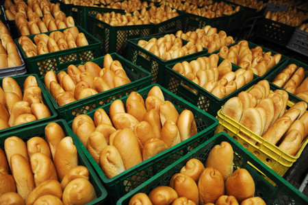 Bread making in factory