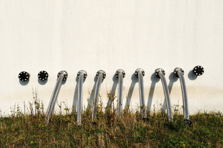 Pipeline, tubes on wall