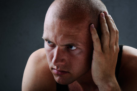 Portrait of a serious man