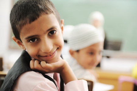 Children at school classroomの写真素材