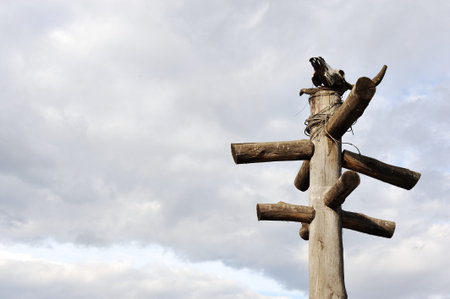 Totem with scullの写真素材