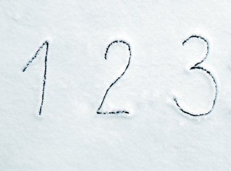 Snow numbers fontの写真素材