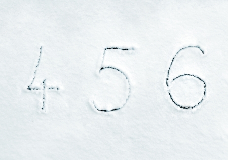 Snow numbers fontの写真素材