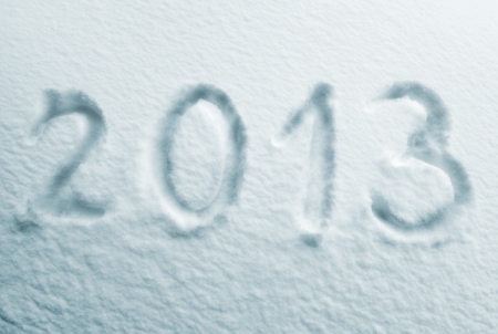 Written word 2012 on a snow backgroundの写真素材