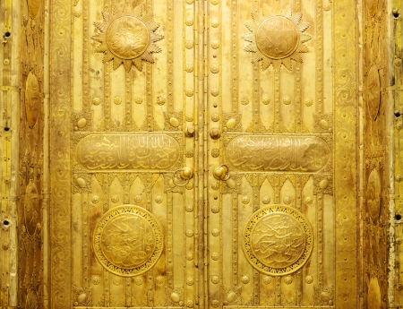 The golden door with Arabic ornamentsの写真素材