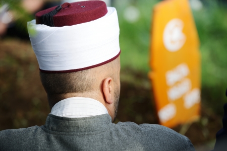 Islamic praying on dead personの写真素材