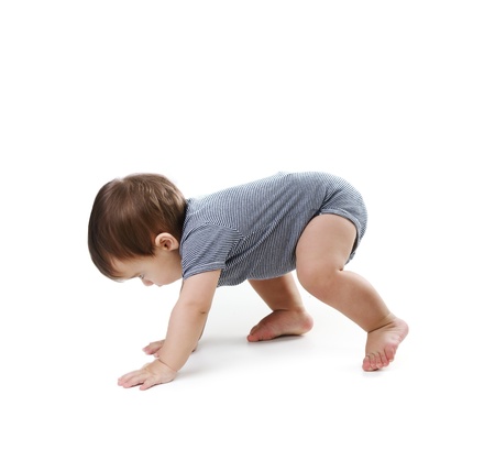 Crawling baby boyの写真素材