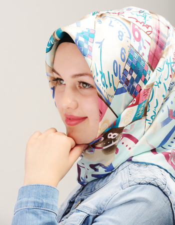 Young beautiful Muslim girl portraitの写真素材