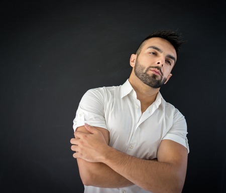 Portrait of attractive man standingの写真素材
