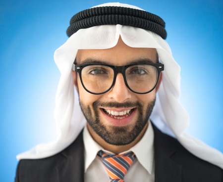 Arabic young business man with glassesの写真素材