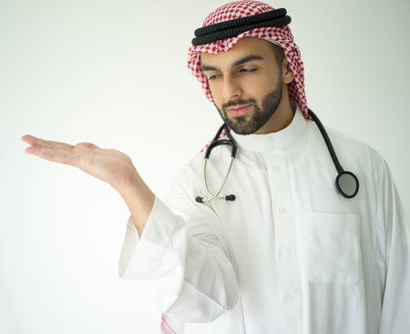 Arabic young hospital doctor posing