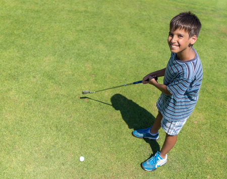 Playing golf at club