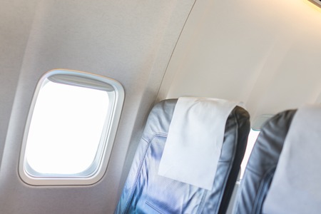 Interior of airplaneの写真素材