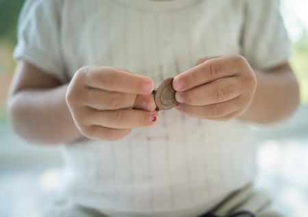 Little kid at homeの写真素材