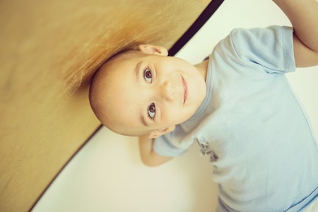 Little kid at homeの写真素材